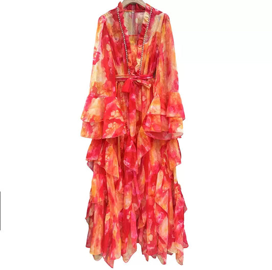 The Sunset Muse Ruffle Dress