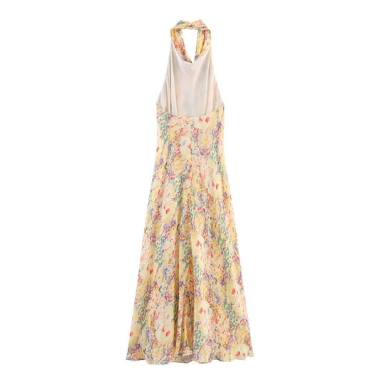 Watercolor Dream Halter Maxi Dress