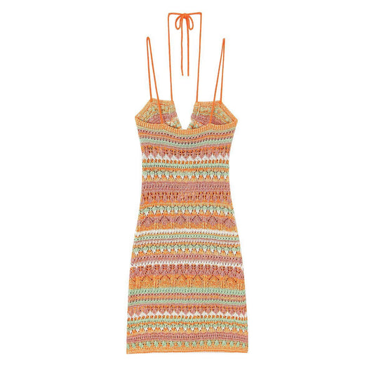 Sunset Crochet Bodycon Dress
