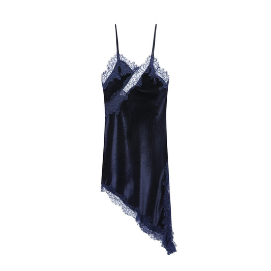Midnight Velvet Asymmetrical Lace Slip