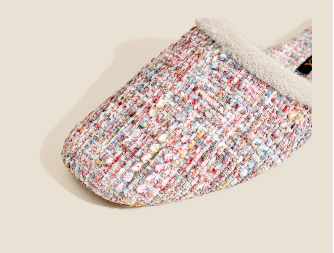 The Tweed Blossom Cozy Mules