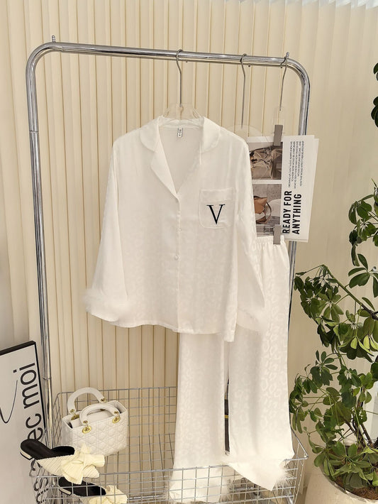 Luxe Feather-Trim Pajama Set