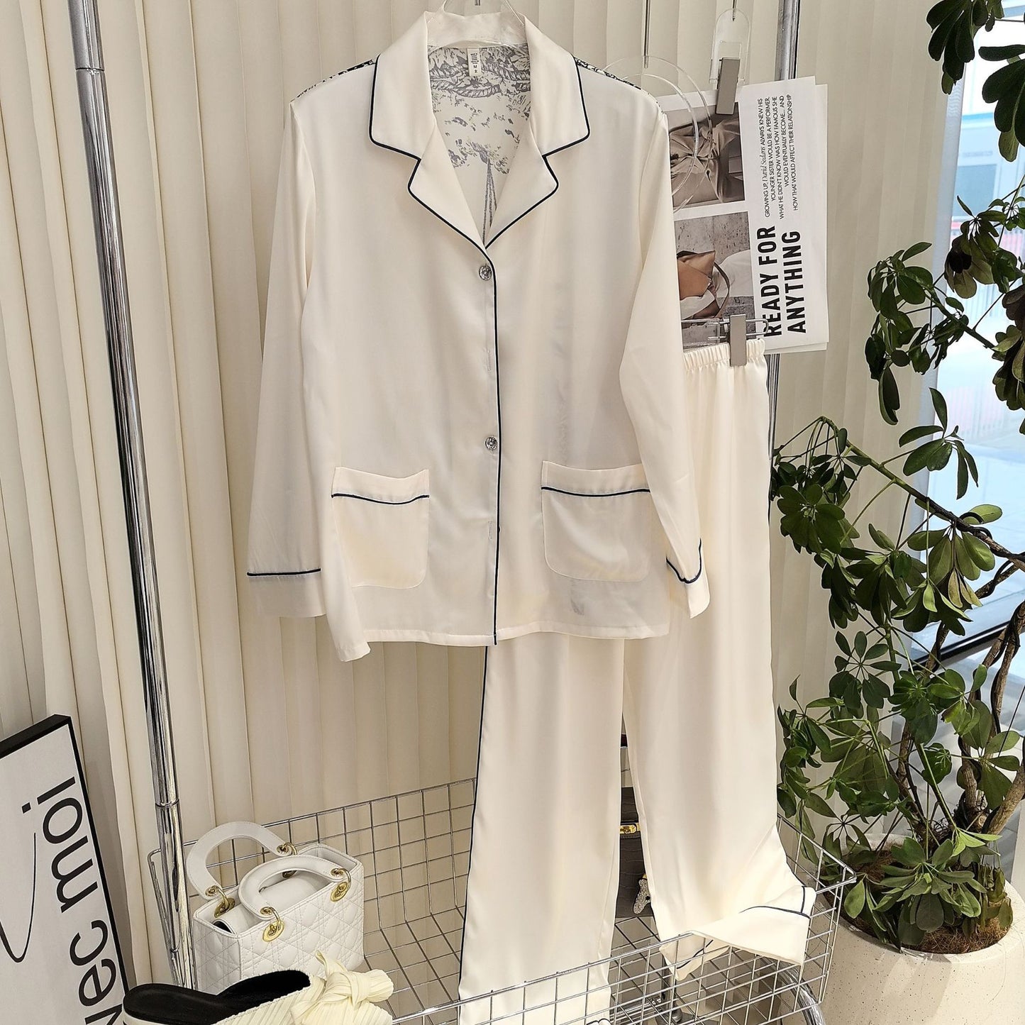 Luxe Toile de Jouy Silk Pajama Set