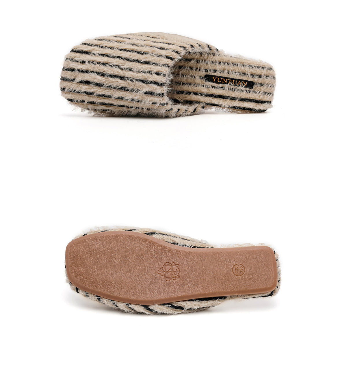 Striped Plush Indoor Slippers