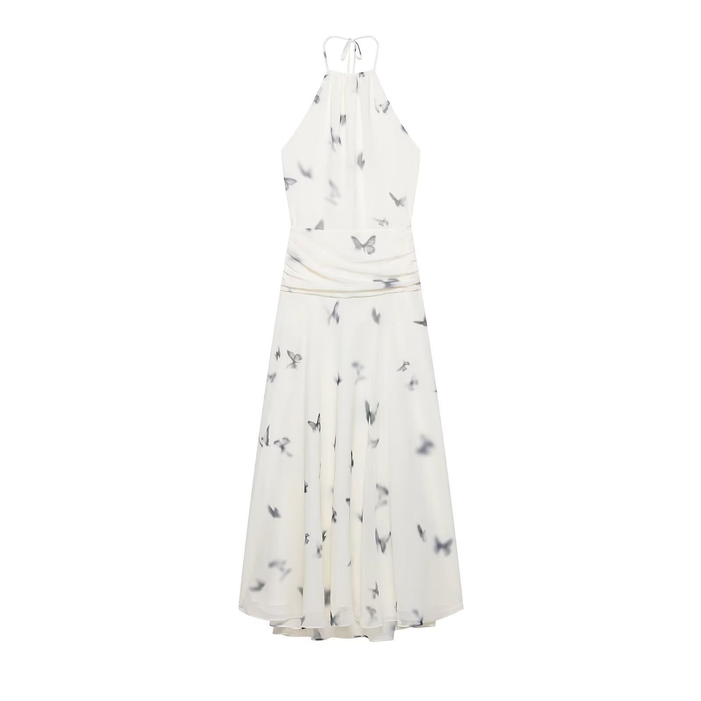 Sunset Swirl Asymmetrical Halter Dress