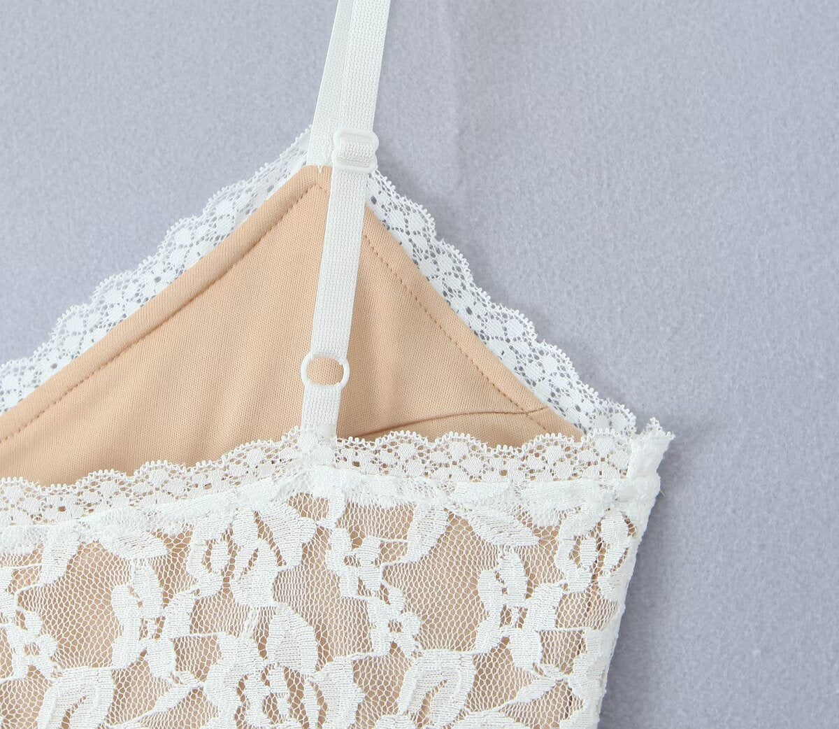 White Bloom Sheer Lace Chemise