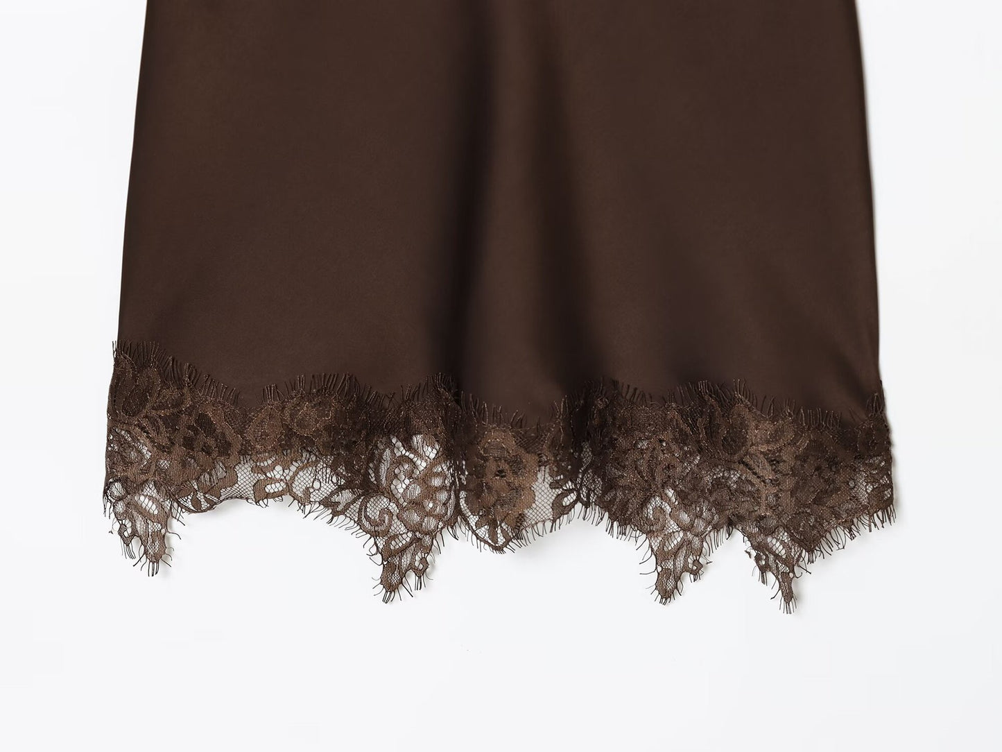 Cocoa Silk Lace Night Slip
