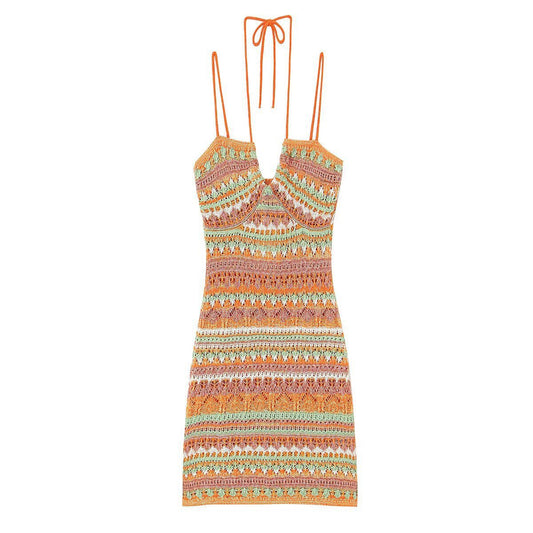 Sunset Crochet Bodycon Dress