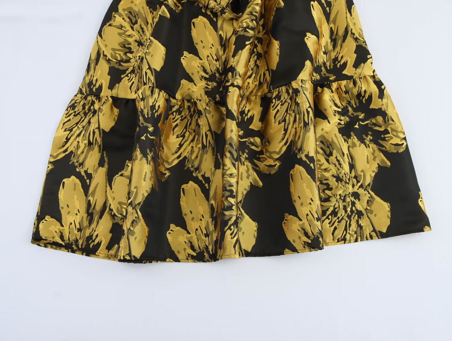 Golden Bloom Cutout Midi Dress