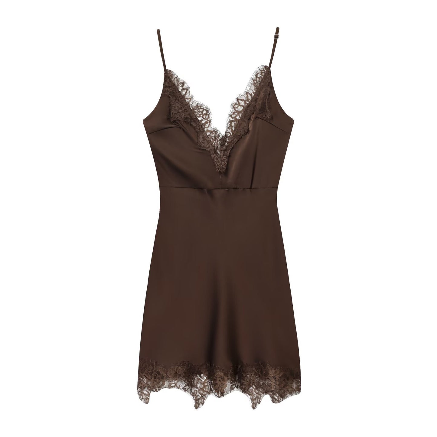 Cocoa Silk Lace Night Slip