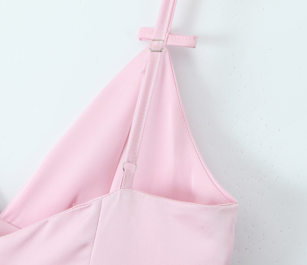 Blush Petal Satin Midi Dress