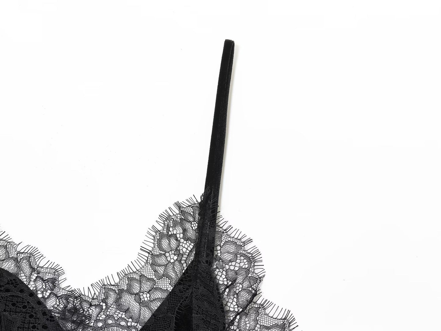 Midnight Velvet Asymmetrical Lace Slip