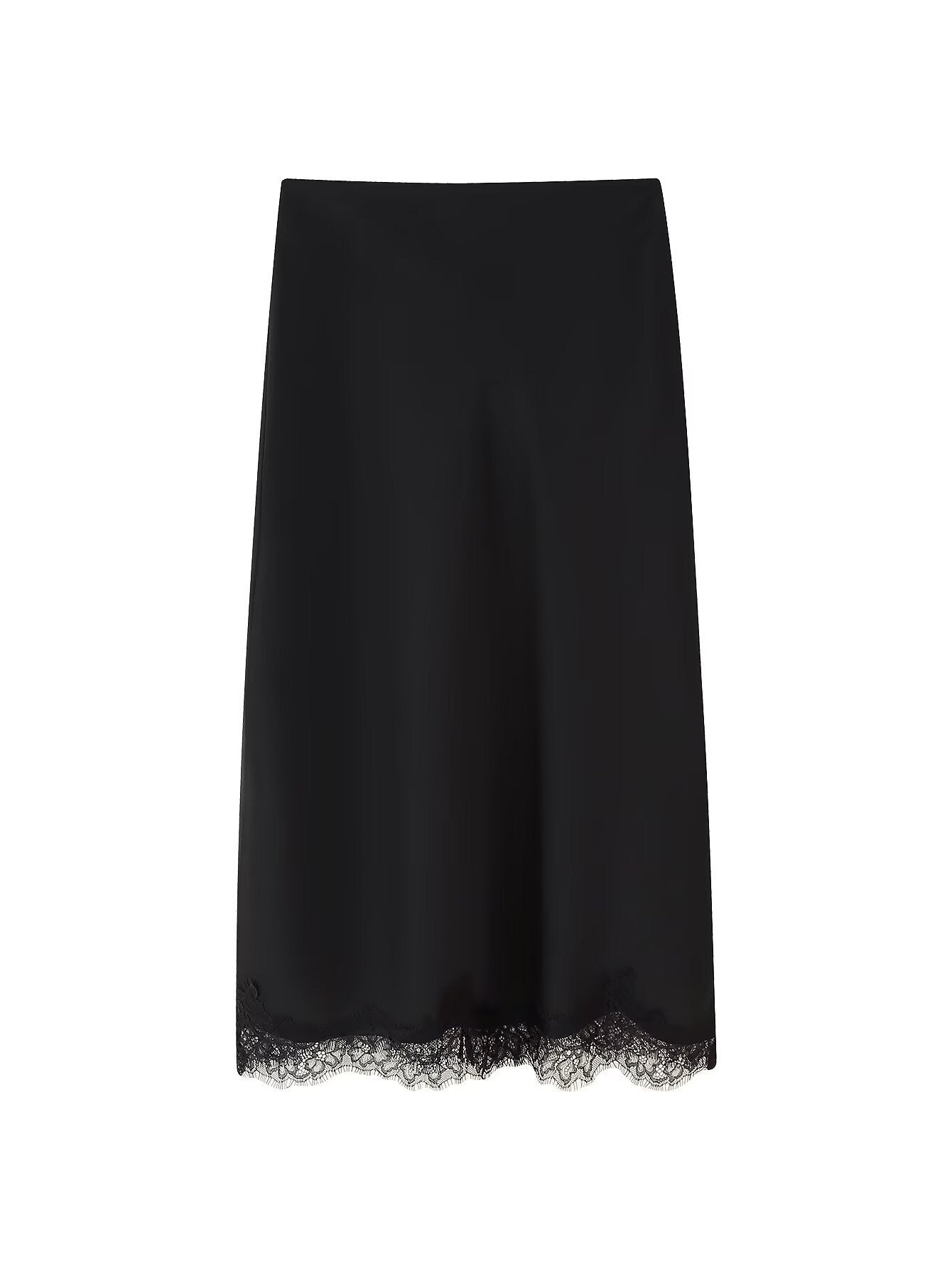 Midnight Lace Halter Satin Set