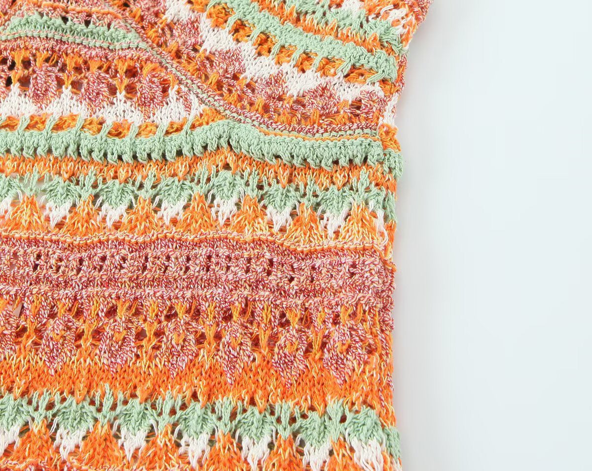 Sunset Crochet Bodycon Dress