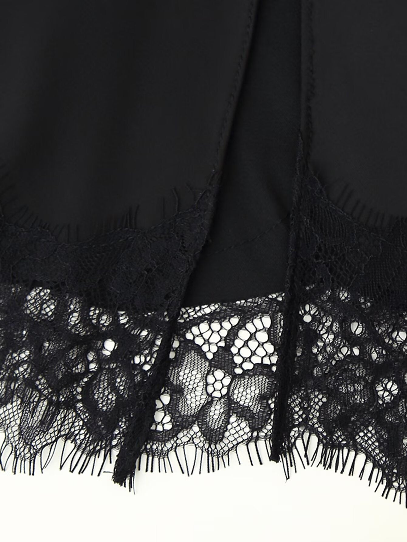 Midnight Lace Halter Satin Set