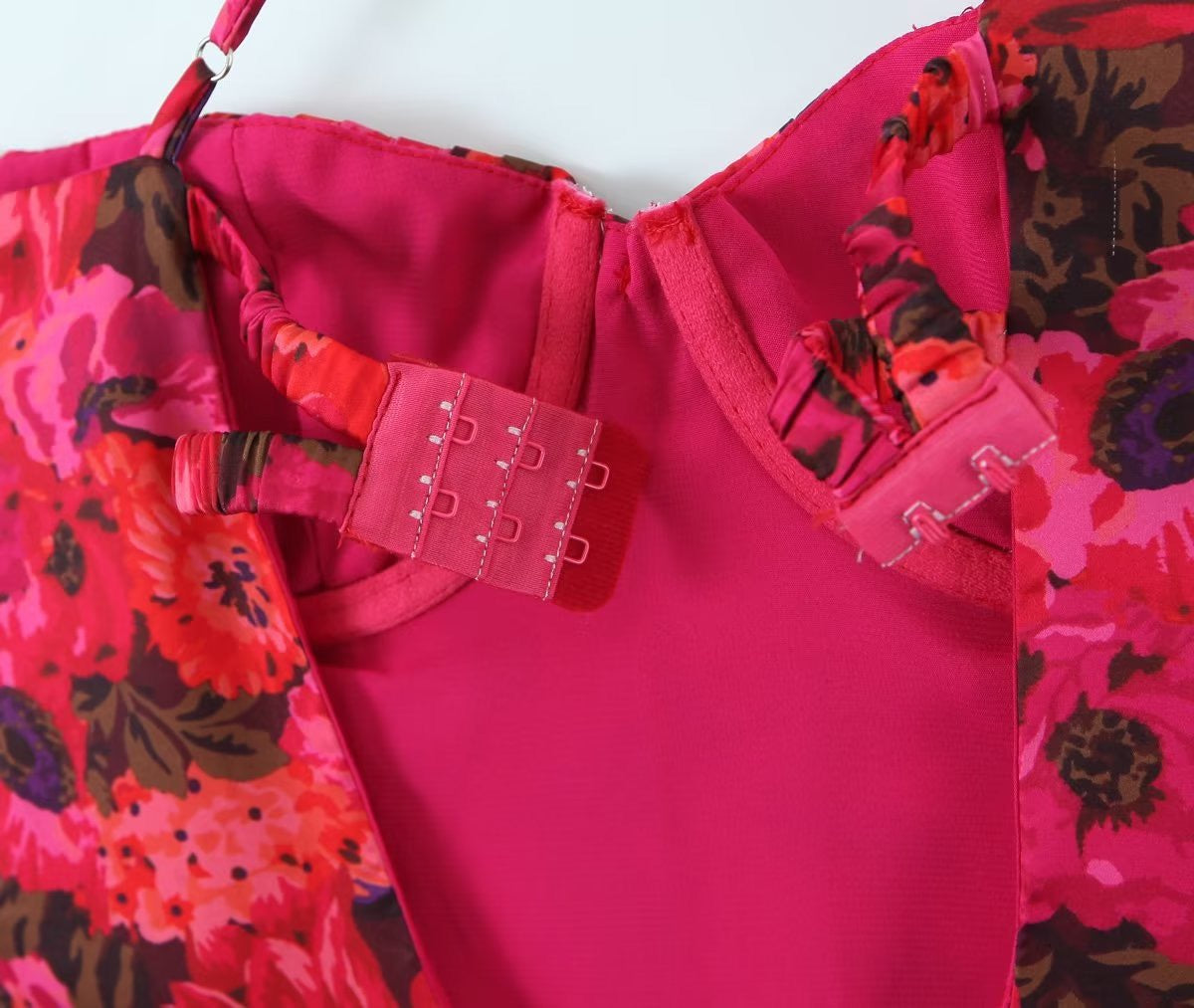 Crimson Bloom Mini Dress