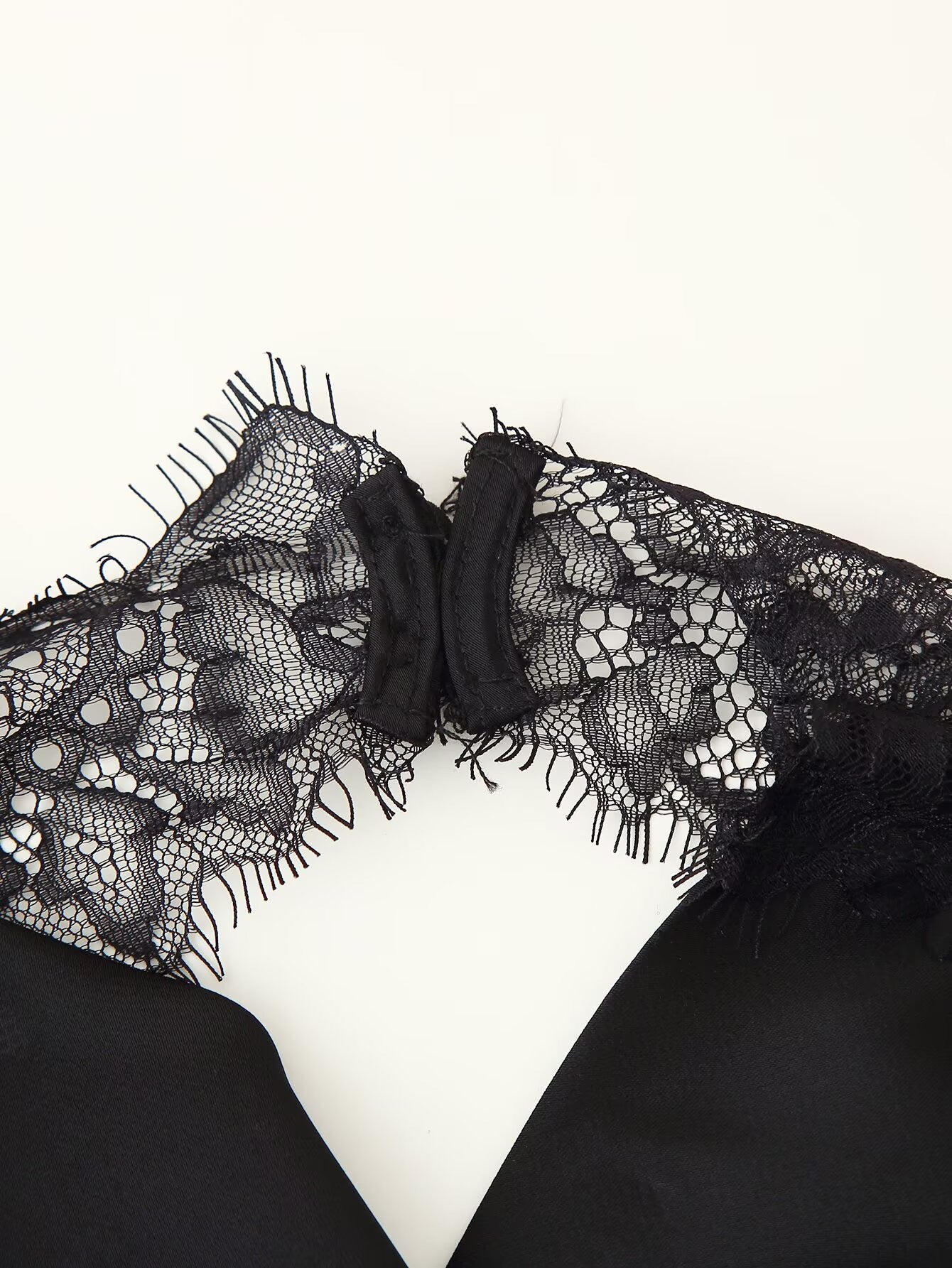 Midnight Lace Halter Satin Set