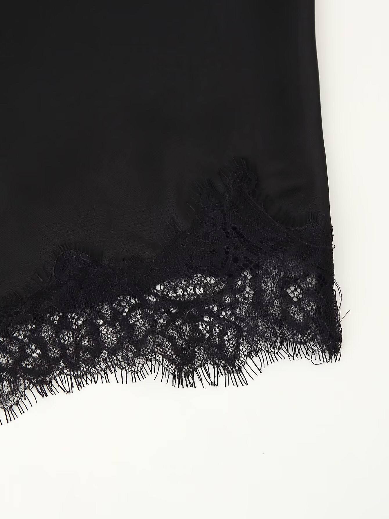 Midnight Lace Halter Satin Set