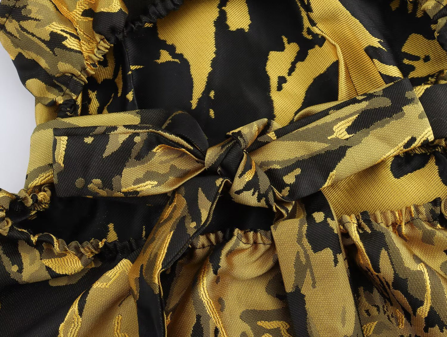 Golden Bloom Cutout Midi Dress