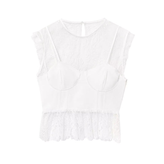 Noir Lace Bustier Peplum