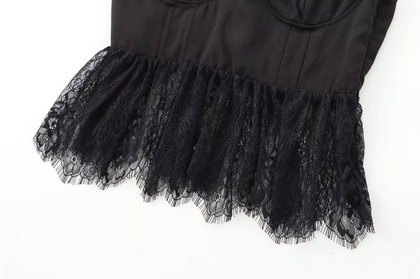 Noir Lace Bustier Peplum