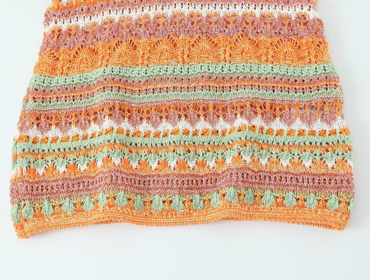 Sunset Crochet Bodycon Dress