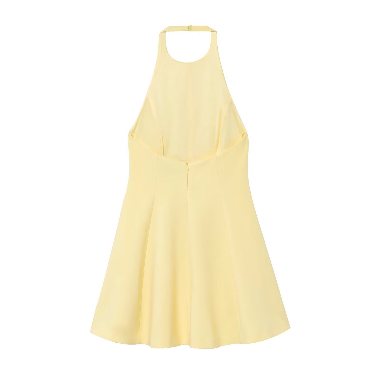 Yellow Glow Halter Mini Dress