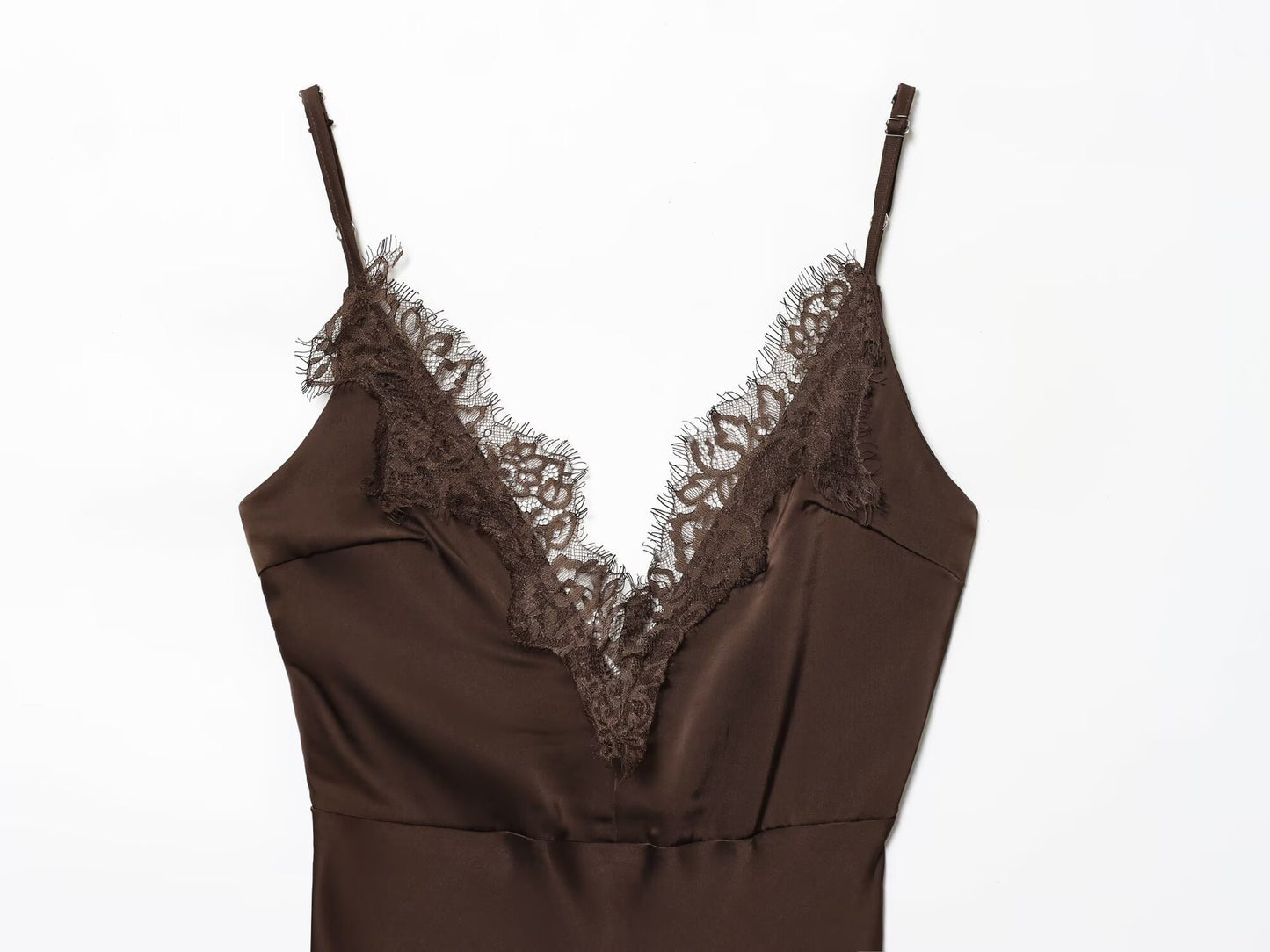 Cocoa Silk Lace Night Slip