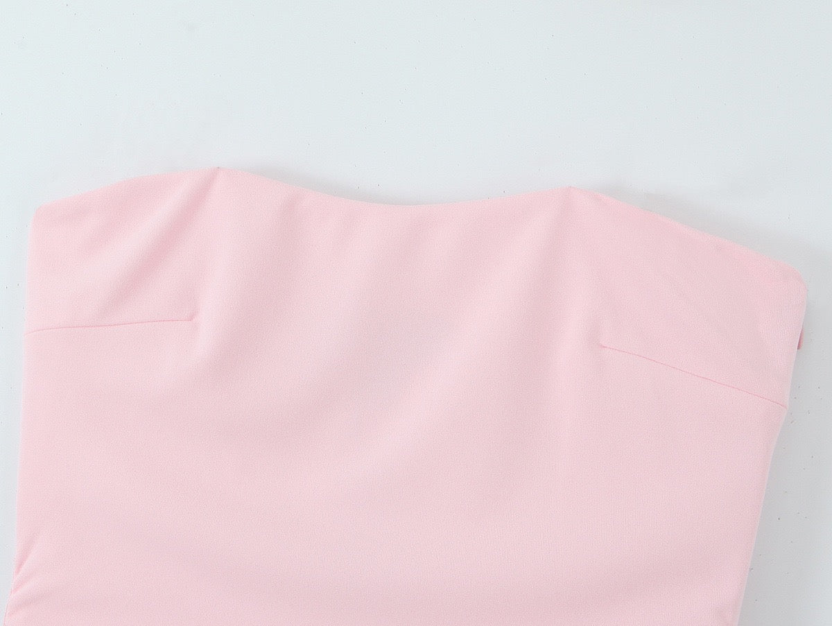 Blush Serenity Strapless Maxi Dress