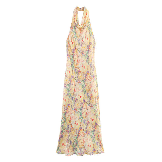 Watercolor Dream Halter Maxi Dress