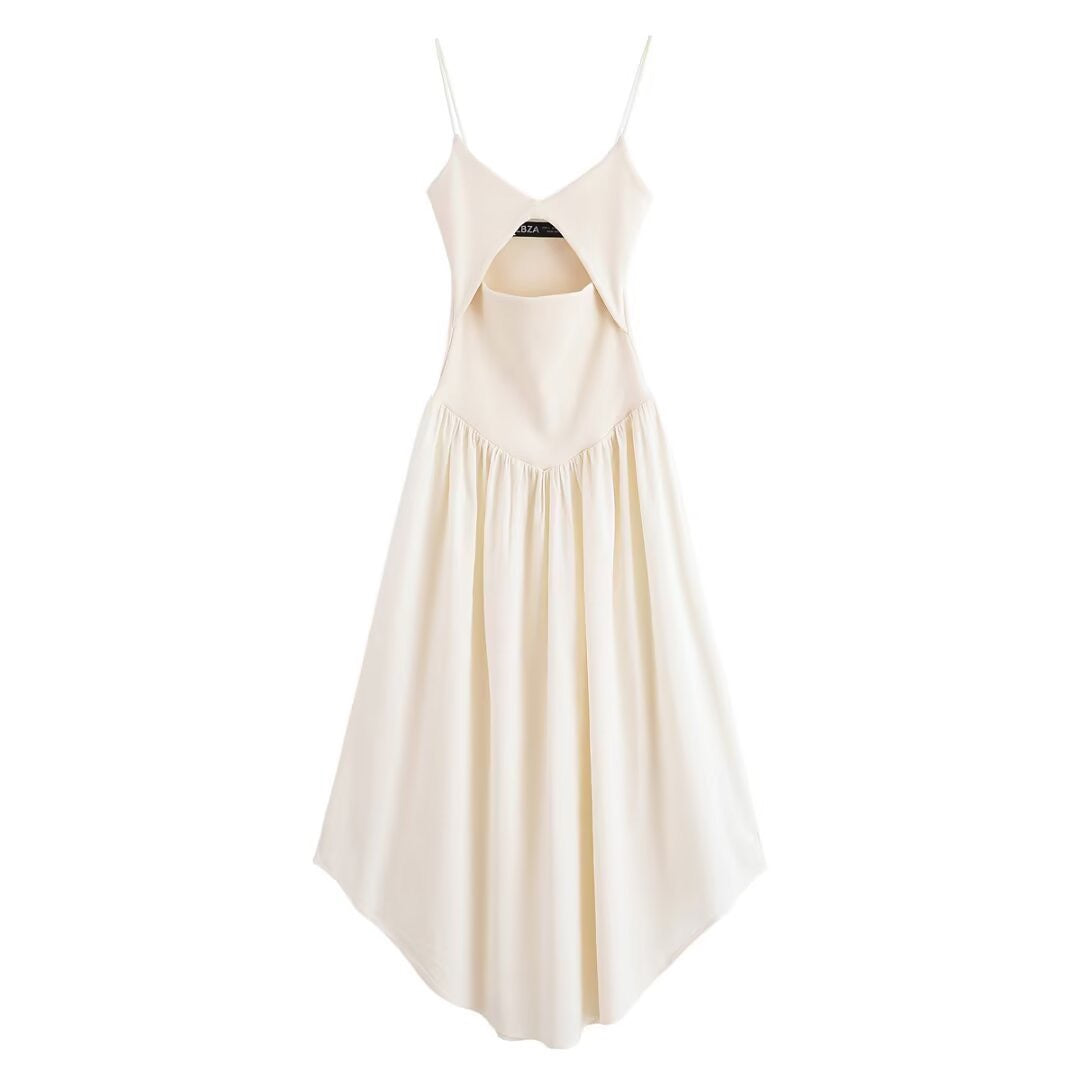 Ivory Cutout A-Line Midi Dress