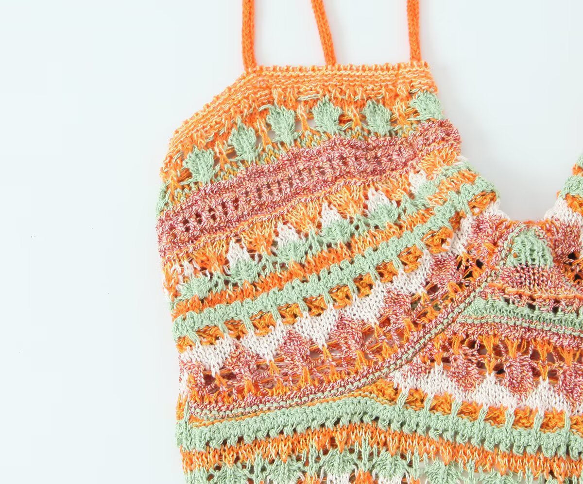 Sunset Crochet Bodycon Dress