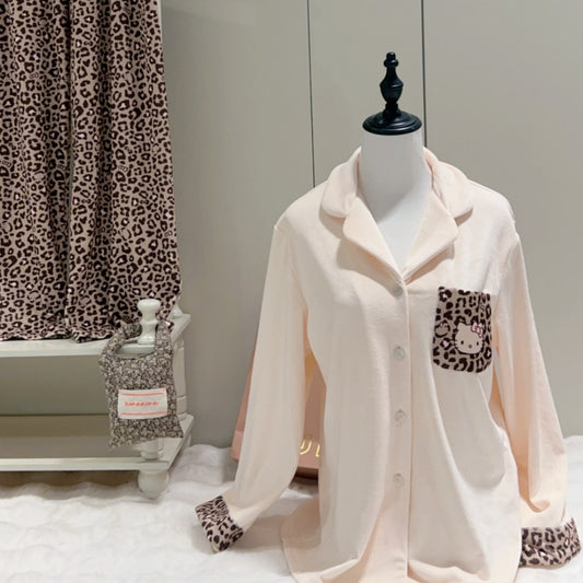 Leopard Accent Pajama Set