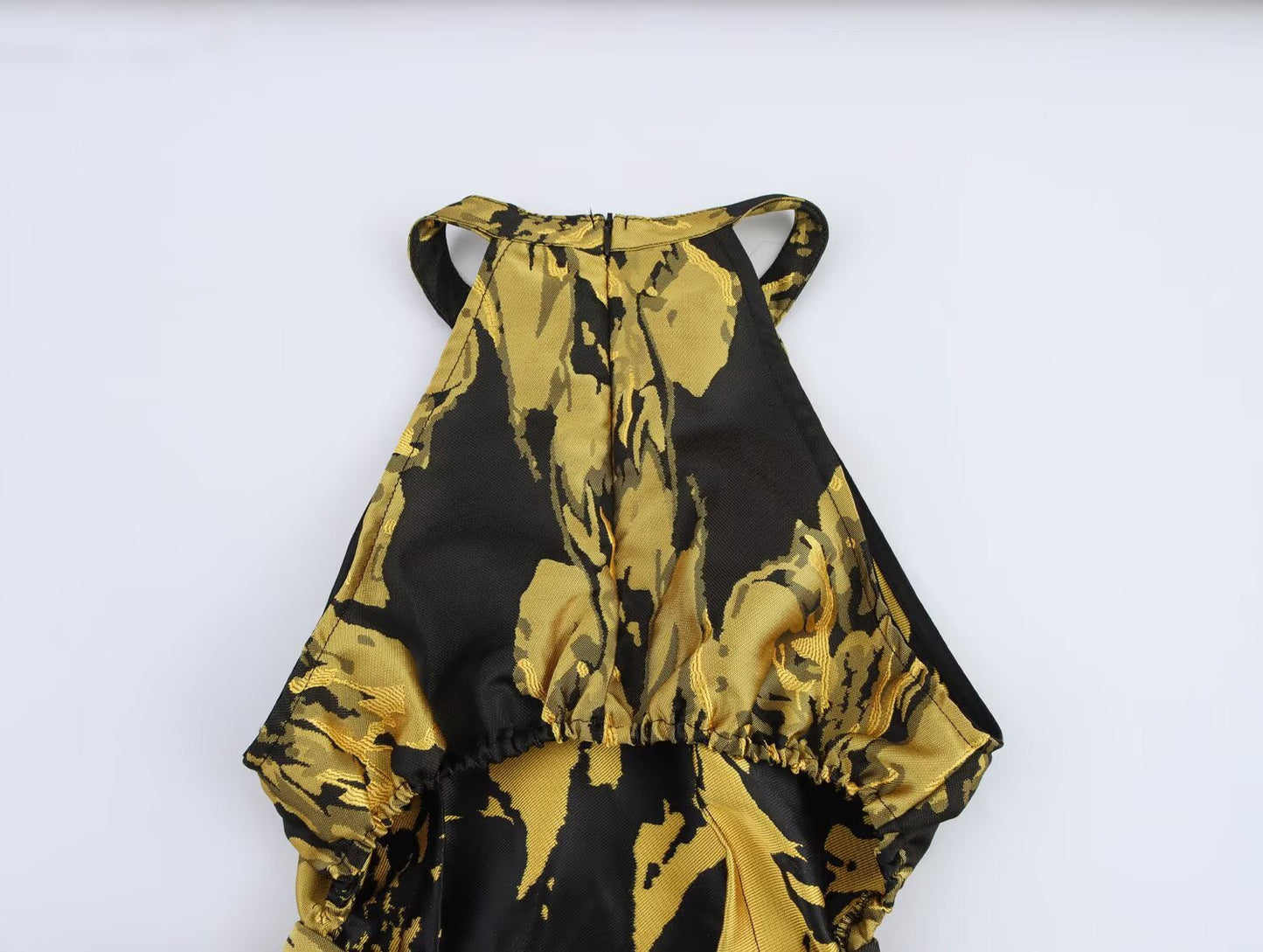 Golden Bloom Cutout Midi Dress