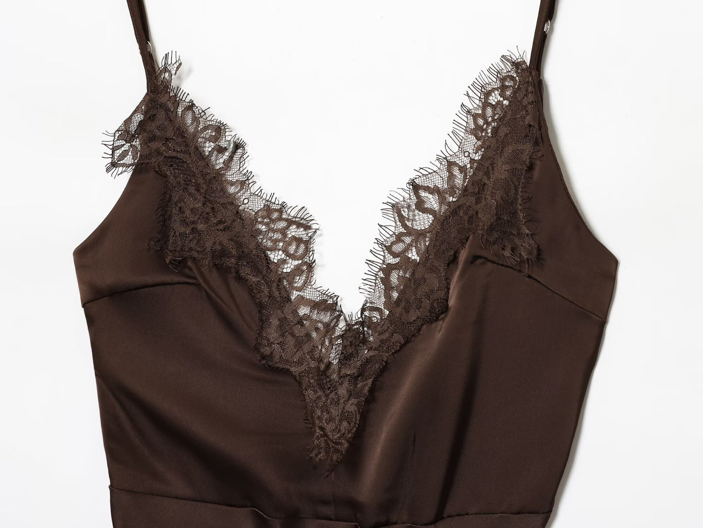 Cocoa Silk Lace Night Slip