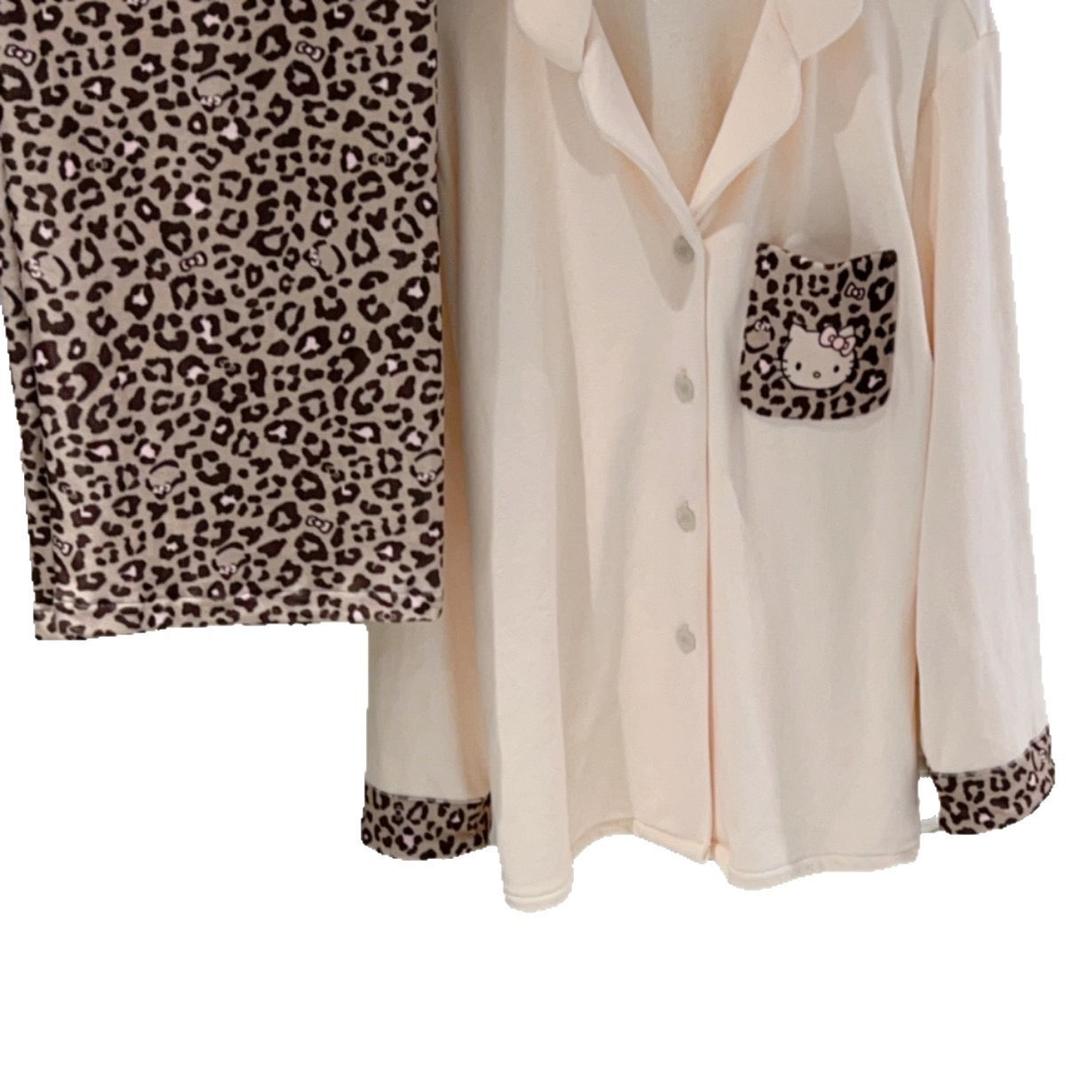 Leopard Accent Pajama Set