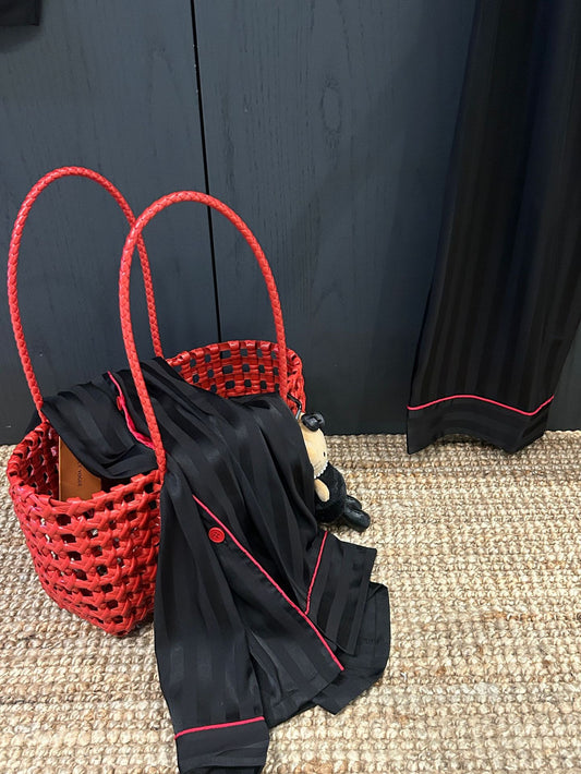 Midnight Noir Contrast Pajama Set