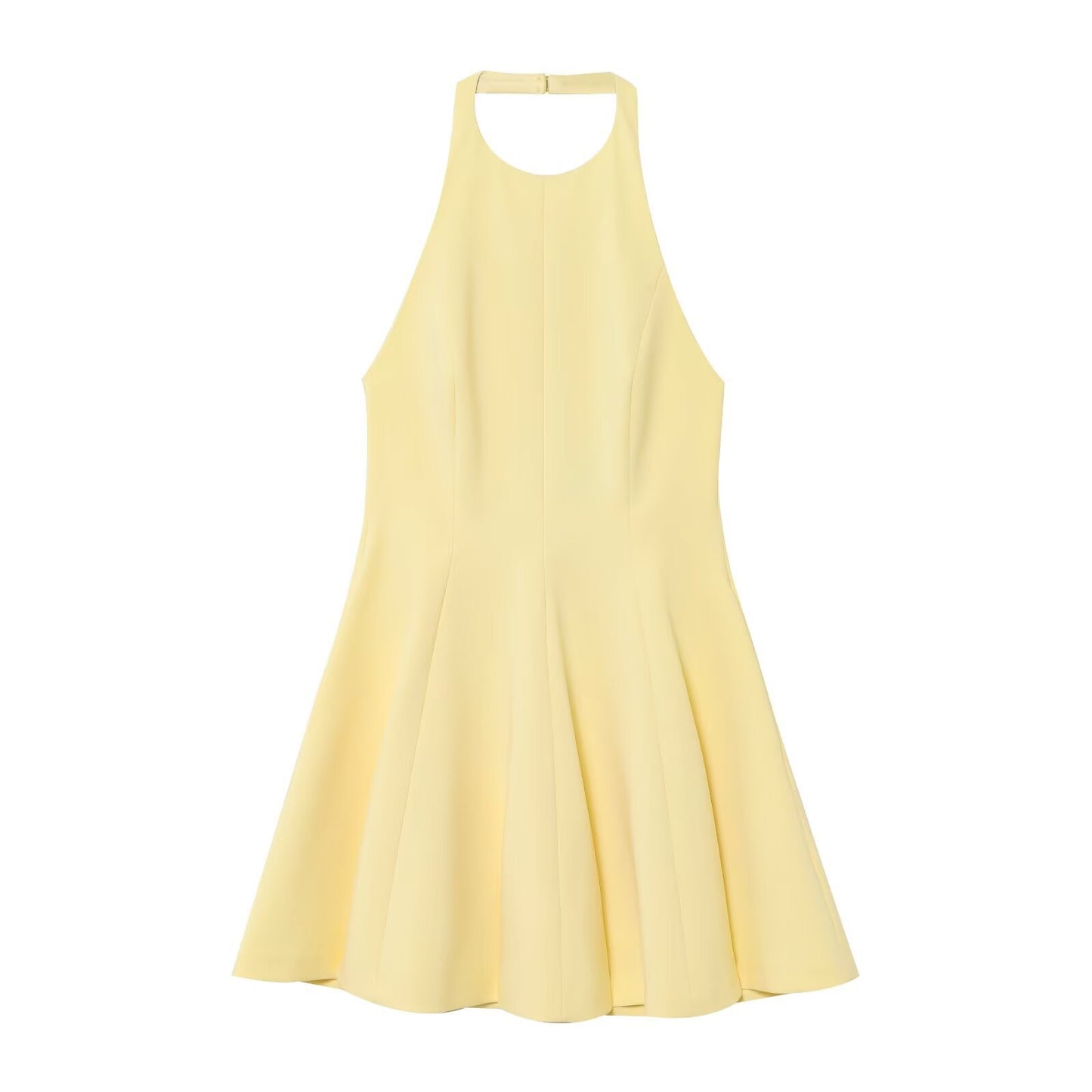 Yellow Glow Halter Mini Dress