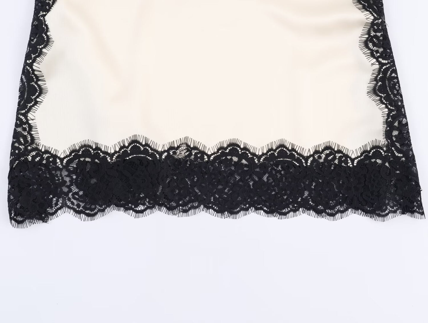Ivory & Noir Lace Trim Camisole Slip