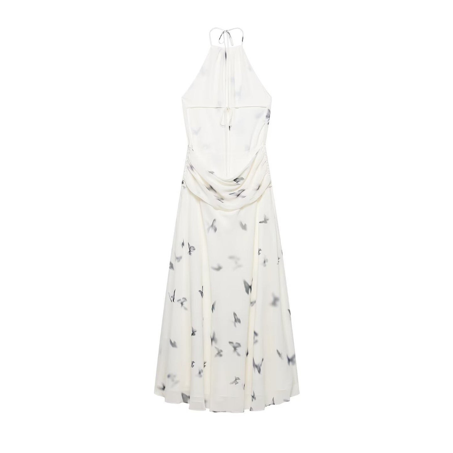 Sunset Swirl Asymmetrical Halter Dress