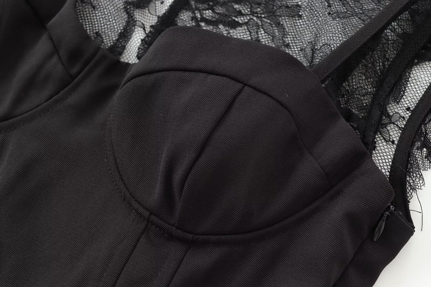 Noir Lace Bustier Peplum