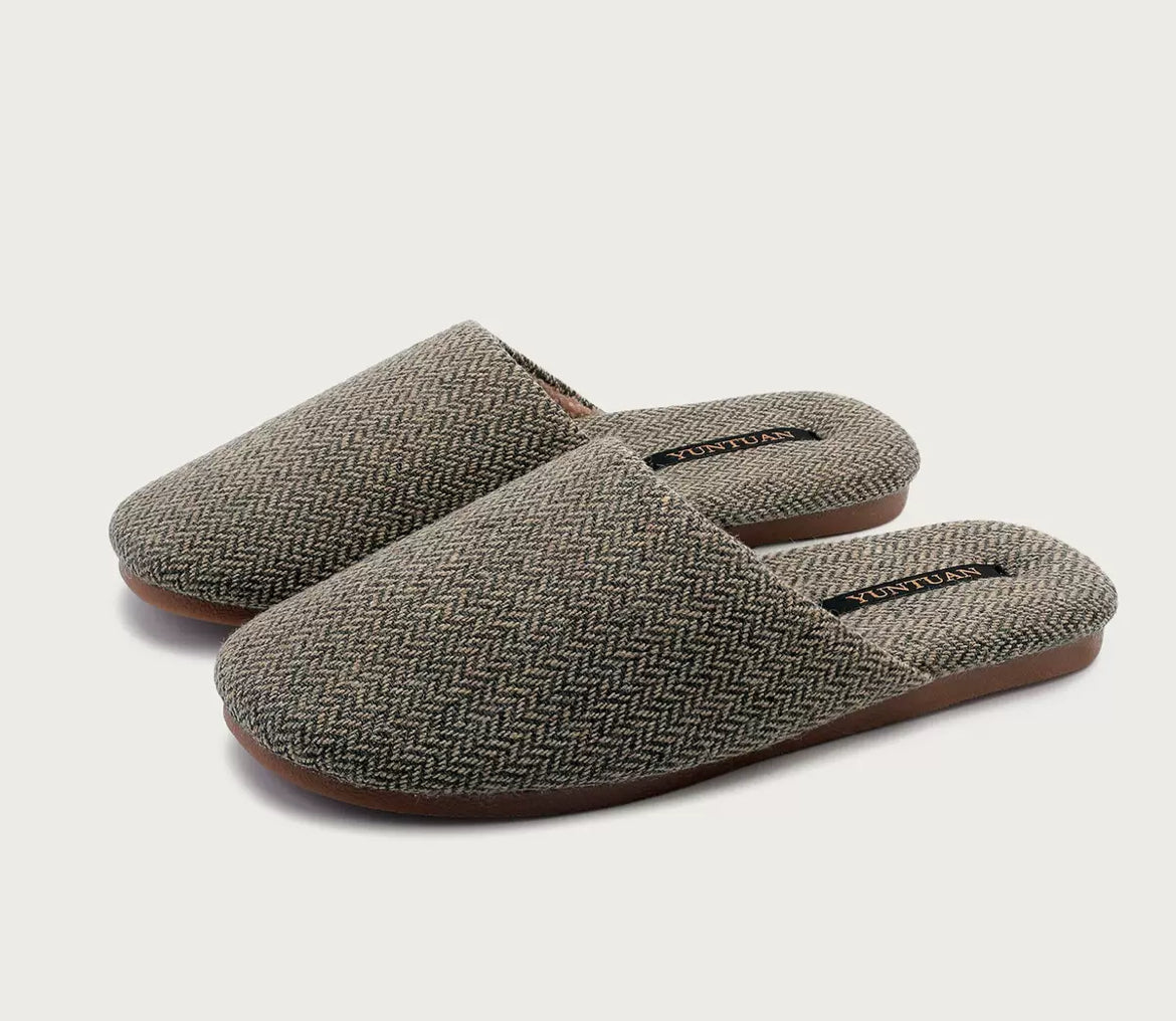 The Herringbone Haven Mules