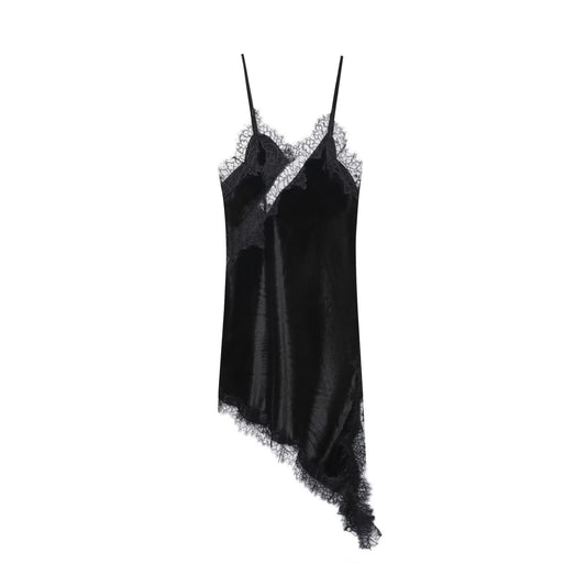 Midnight Velvet Asymmetrical Lace Slip