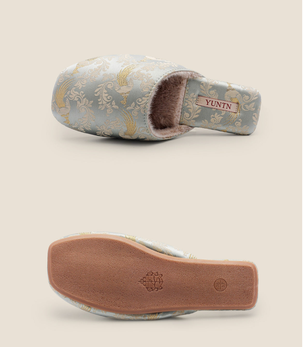 The Imperial Grace Brocade Mules