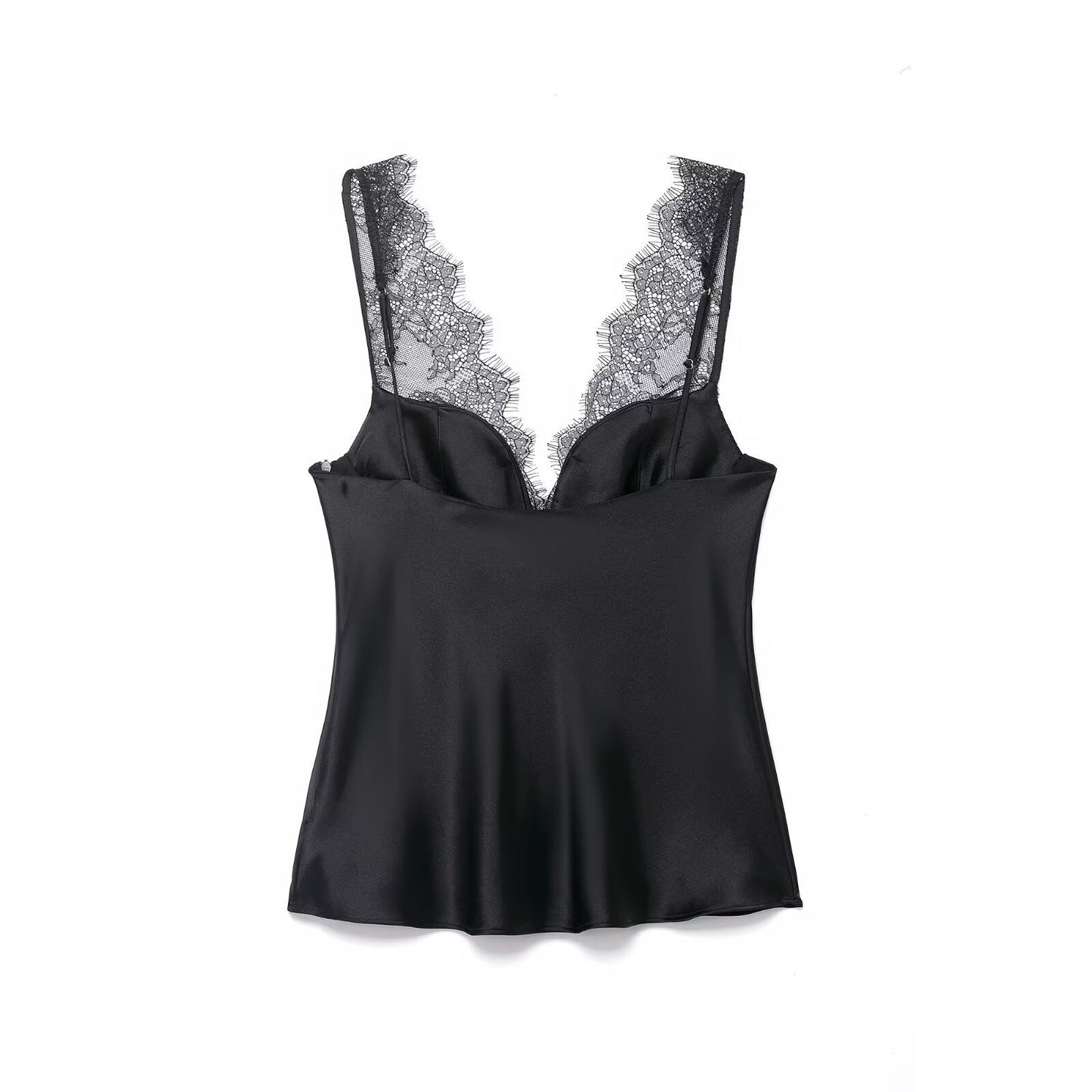 Noir Lace-Back Satin Camisole
