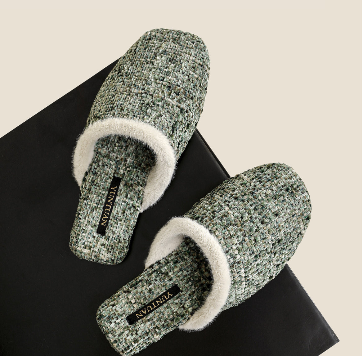 The Tweed Blossom Cozy Mules