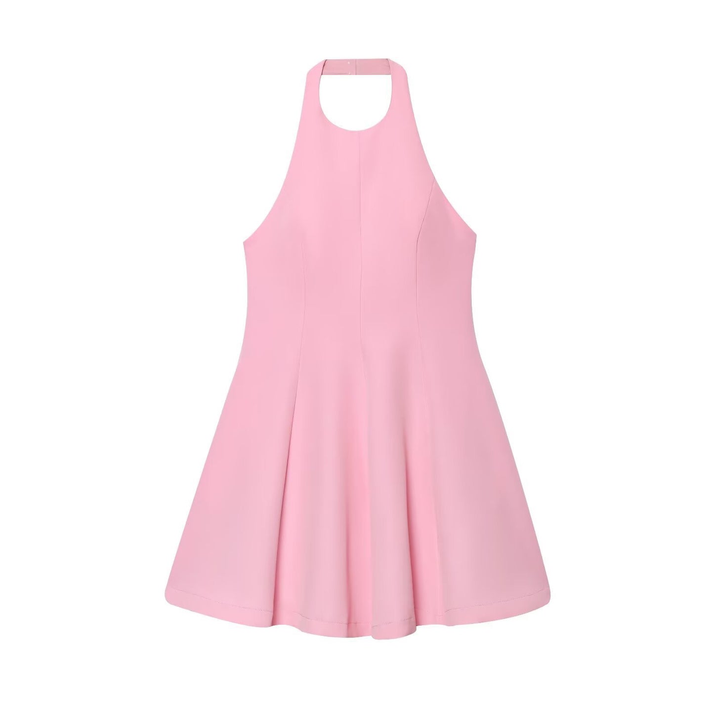 Yellow Glow Halter Mini Dress