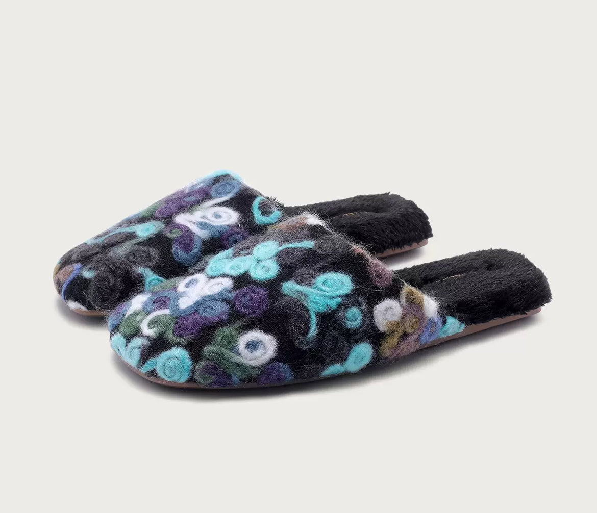 Multicolor Wool-Blend Slippers