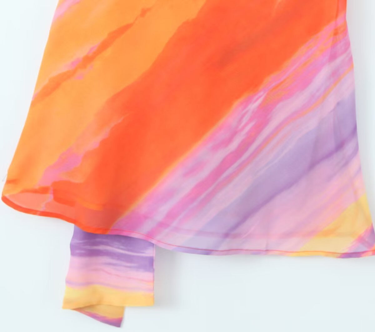 Sunset Swirl Asymmetrical Halter Dress