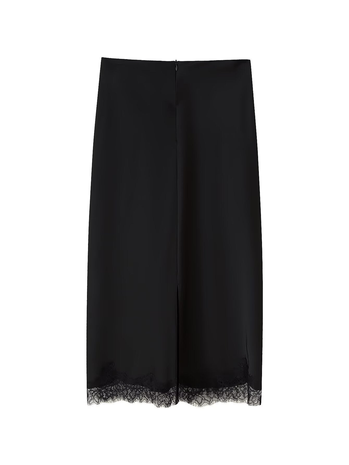 Midnight Lace Halter Satin Set